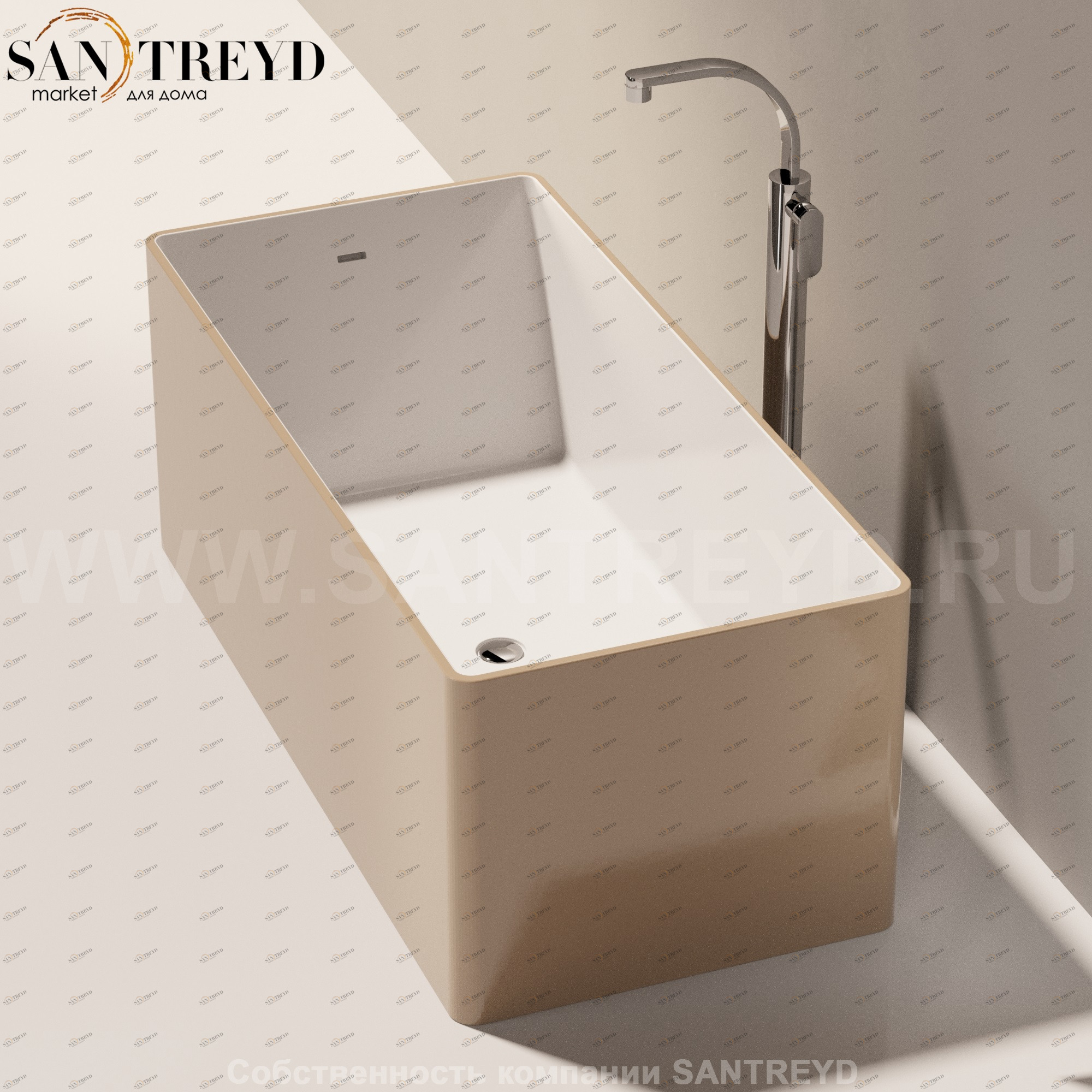 WASH BICOLOR Ванна свободностоящая 150 см коричневая MW150.BC.7503 Ceramica Flaminia 