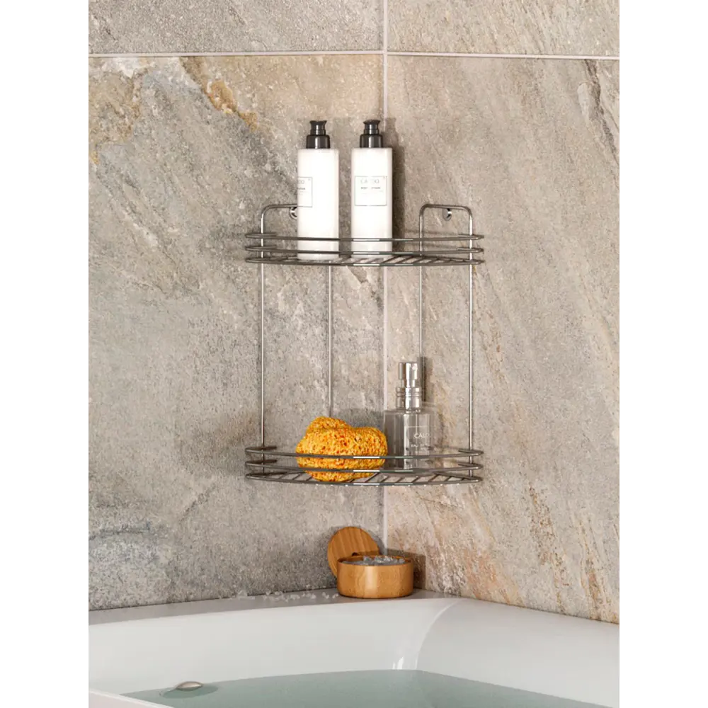 Полка для душа Delphinium Стил угловая 2 яруса цвет хром STLM-2108447 - Вид №4
