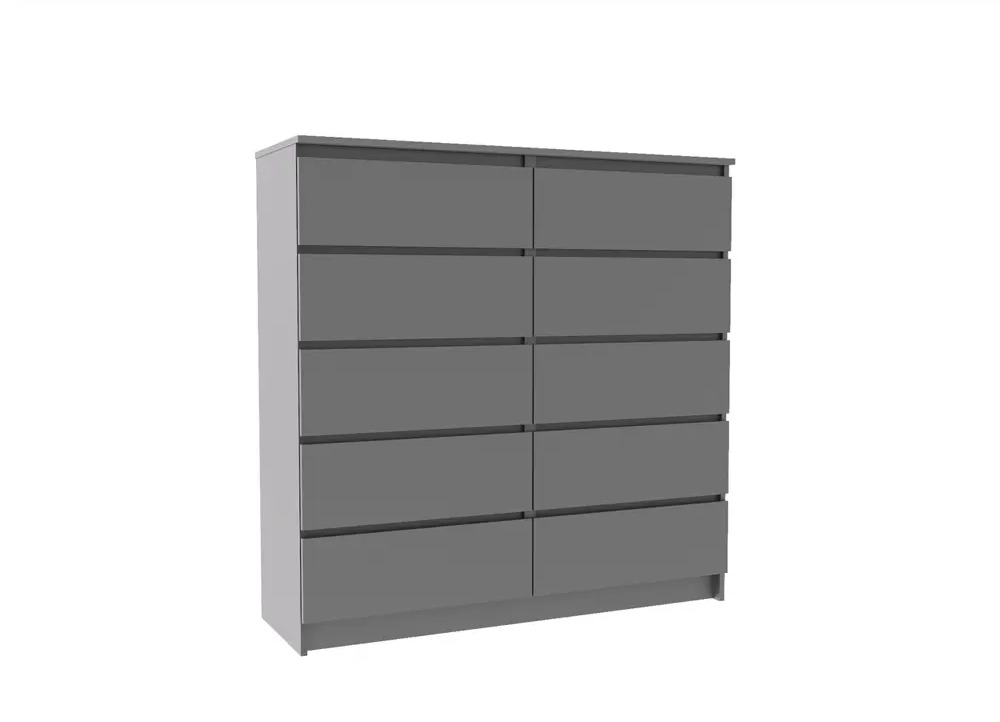 91290977 Комод ДСВ Мебель Мори 120x121x40.40 см 10 ящиков ЛДСП цвет графит STLM-1077551