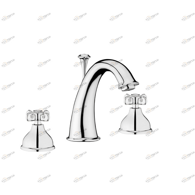 Смеситель для умывальника с 3 отверстиями Белый 8521 GALASSIA Ethos