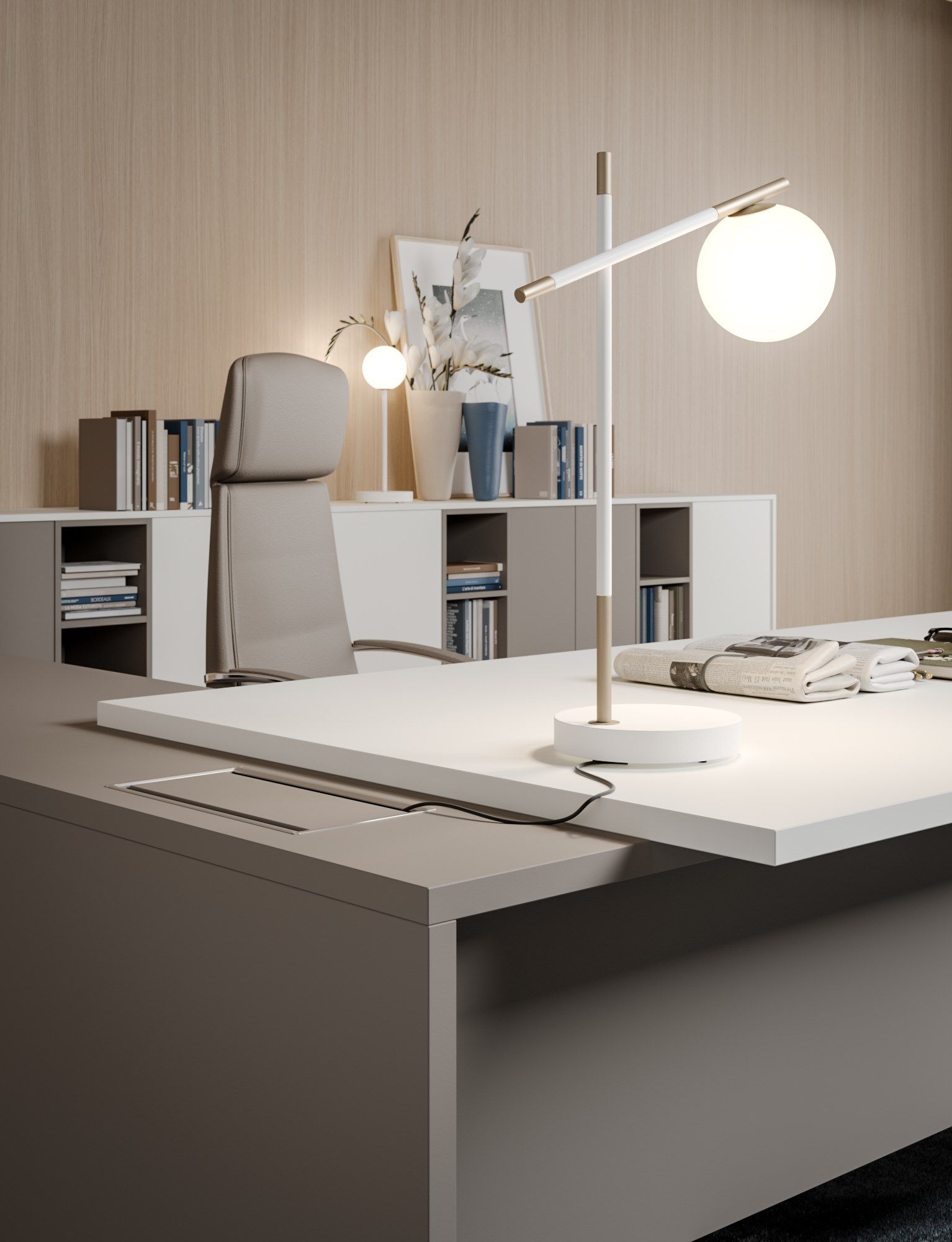 Прямоугольный рабочий стол Fenix-NTM® с системой кабельных втулок PROF ARCH-00051076 - Вид №9