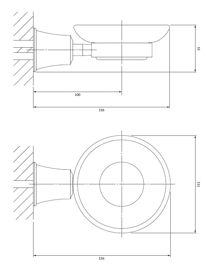 Настенная мыльница из латуни и стекла OMNIRES Art Line ARCH-00075051 - Вид №4