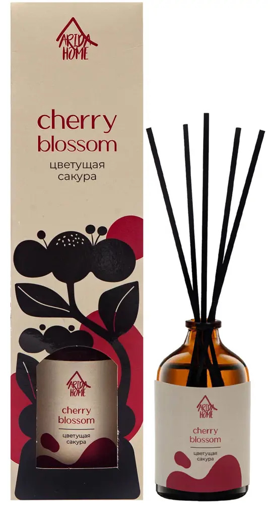 ARIDA HOME Диффузор Цветущая сакура 100 мл с фибровыми палочками 84049199