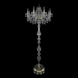Торшер хрустальный на 8 ламп 160х57 см золотистый Bohemia Ivele 1403T1/8/195-160/G BOHEMIA IVELE СВЕЧА 00-3889332 Золото;прозрачный