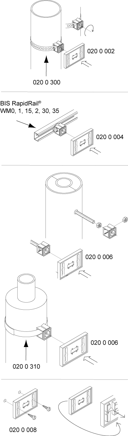 0200008 Соединители для чугунных труб SML BIS IKS-2000® Держатели табличек WALRAVEN  - Вид №1