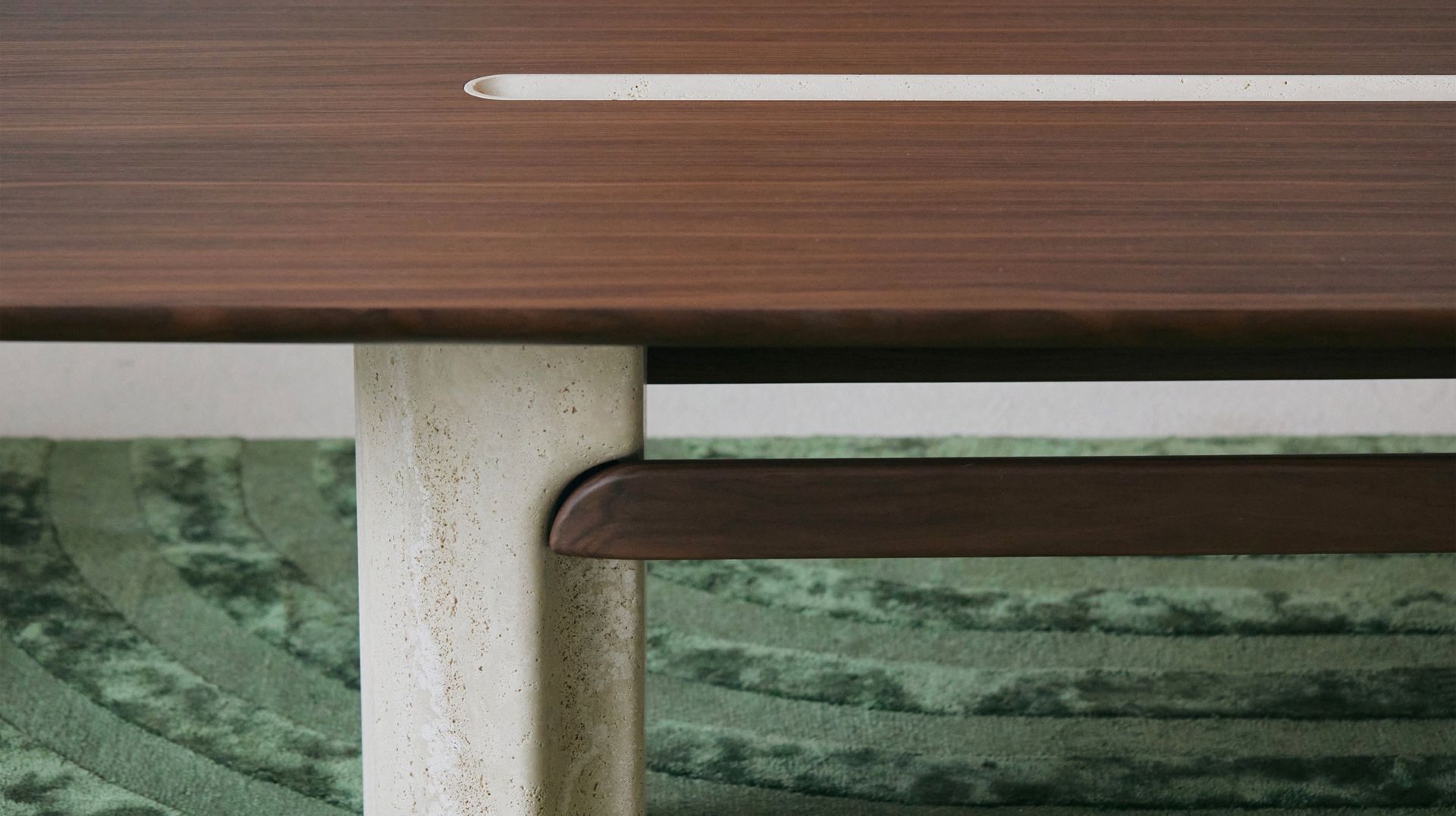 Прямоугольный стол из шпона и травертина ROCHE BOBOIS Палатин ARCH-00102746 - Вид №5