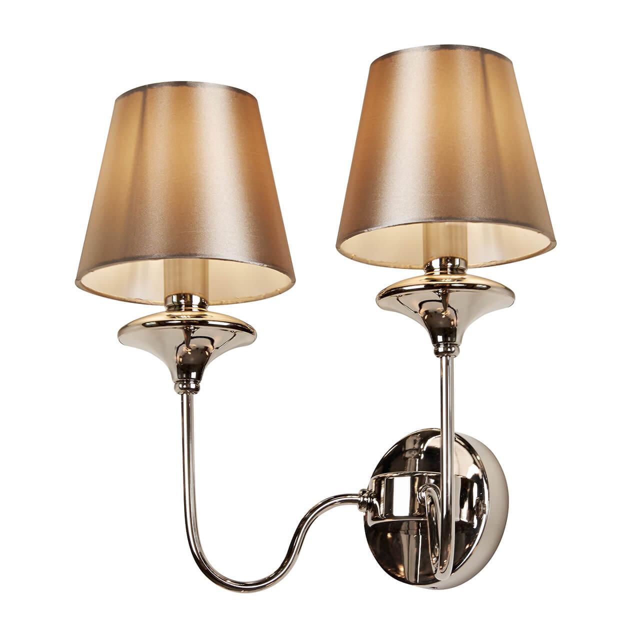 Бра с абажуром на 2 лампы коричневое Rolling W2406-2 ILAMP ROLLING 00-3949175 Коричневый;никель  - Вид №2