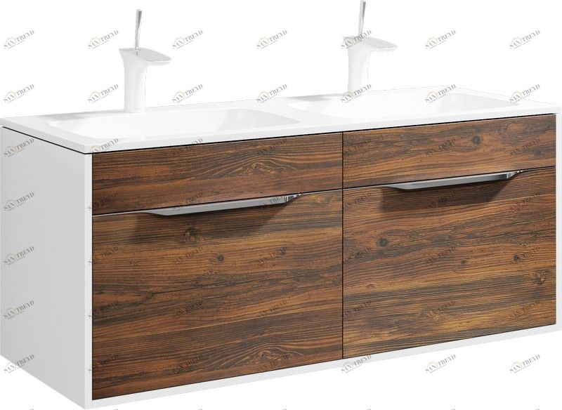 Malaga тумба под умывальник подвесная, цвет крафт темный, Mal.01.12/CD AQWELLA MAL1204D