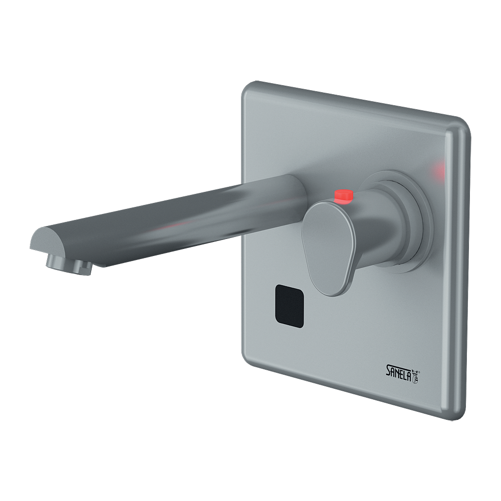 43047 Автоматический настенный смеситель с термостатическим смесителем, плечо вытекания 250 мм, 24 В пост. SANELA 