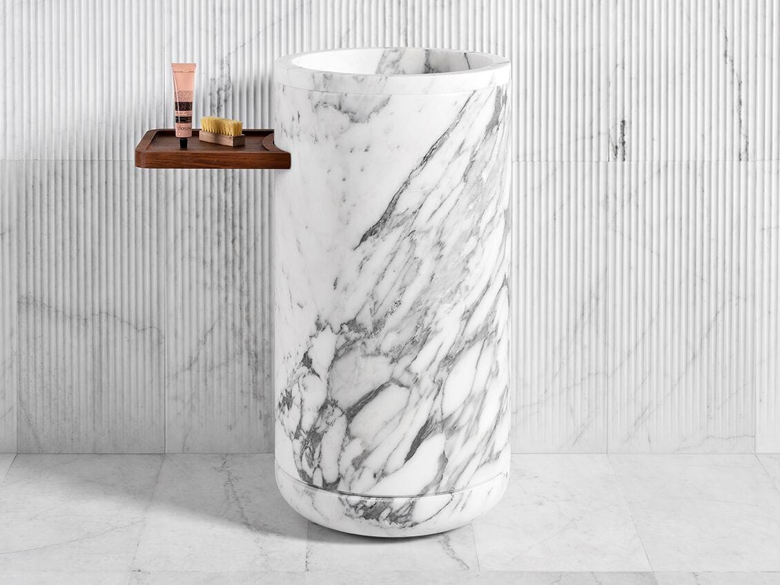 Мраморная отдельно стоящая круглая раковина LUCE DI CARRARA Monolithos ARCH-00055026