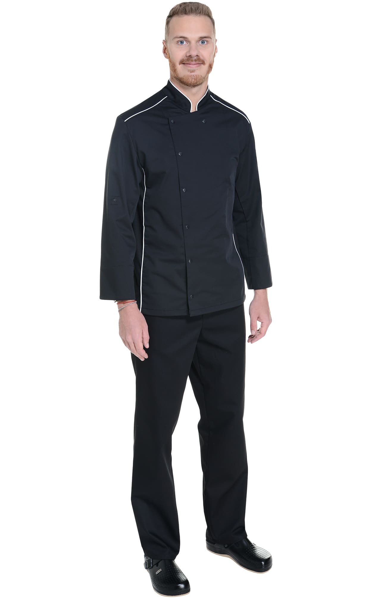 62610 Китель поварской black (черный) RICON  Повар  размер 58 (XXXXL)  - Вид №3