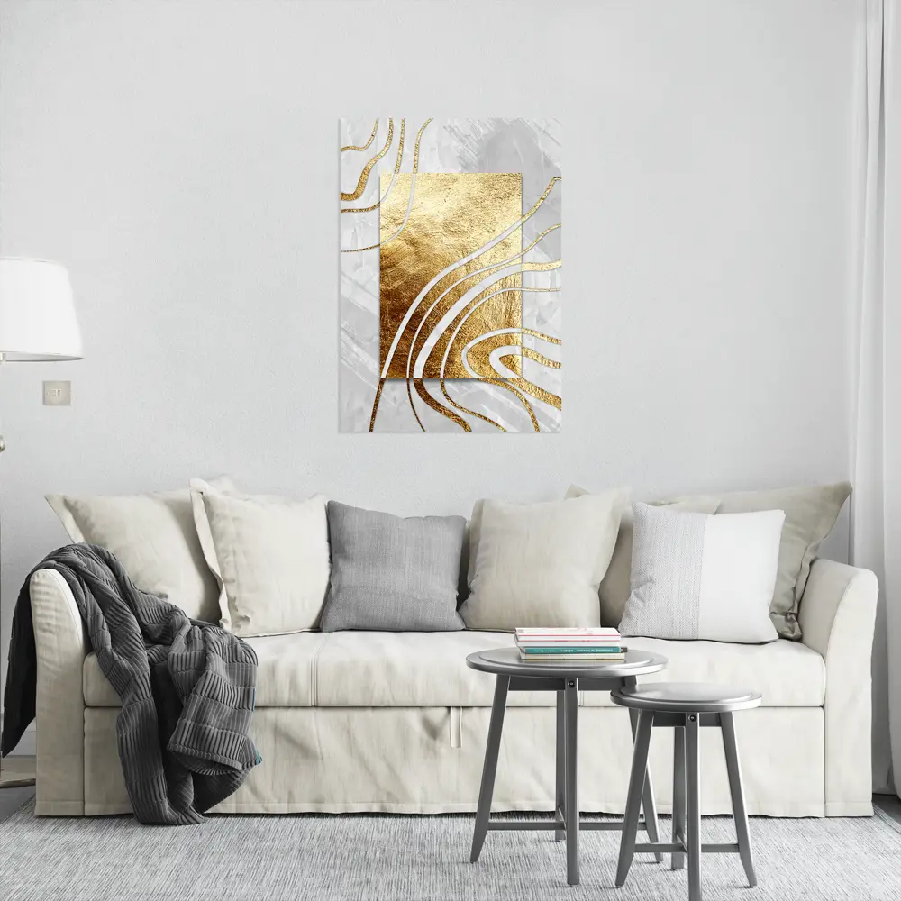 Картина на холсте Канвас 50x70 см цвет серо-золотой 89345503 STLM-2051832 Santreyd  - Вид №2