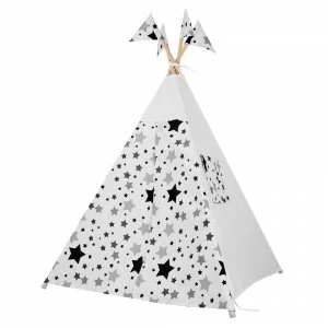 Вигвам Black Stars с окном,карманом и флажками VAMVIGVAM BLACK STARS 281904 Белый;черный