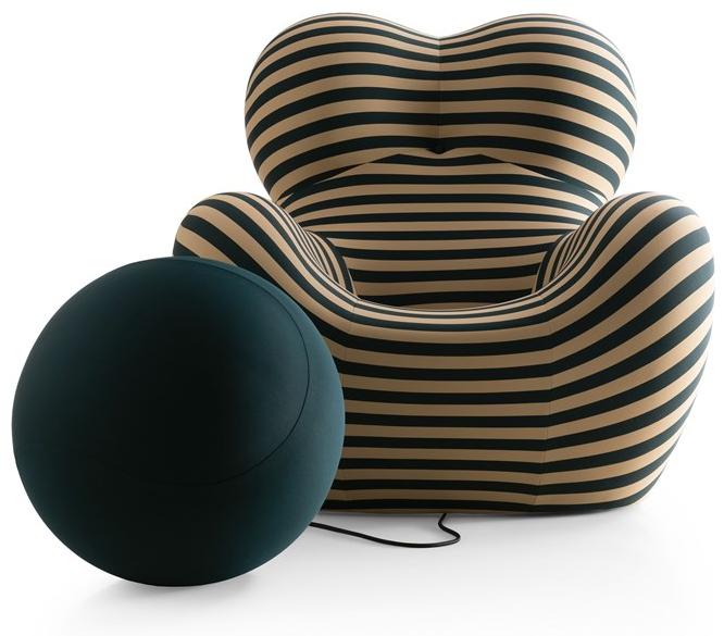 B&B Italia Кресло из ткани с подставкой для ног Up 50up5_6, 50up5_6b - Вид №1