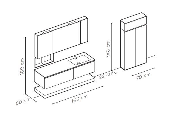 Подвесной умывальник из термо текстурированного и матового лака ARBLU Dress System ARCH-00121577 - Вид №5