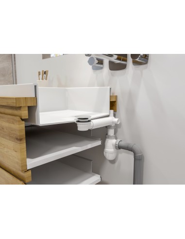 609400 045 00  Комплект слива раковины и трубки TBXP, двустворчатый клапан, h. Отрезной 34 мм Valentin Хром  - Вид №3