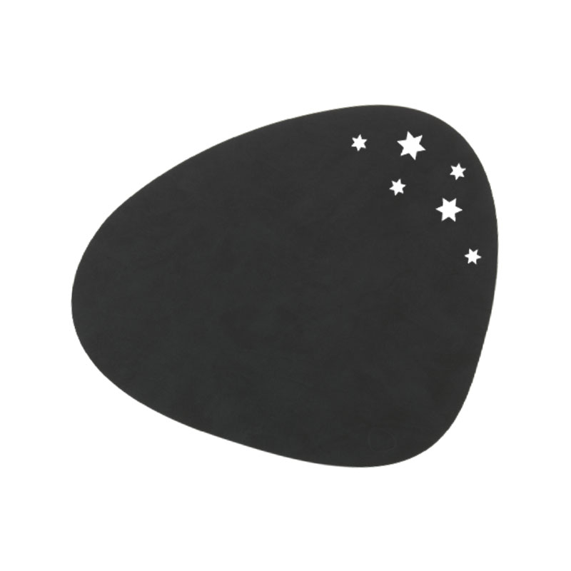 990134 NUPO black подстановочная салфетка фигурная со звездами 37x44 см, толщина 1,6 мм;LIND DNA 