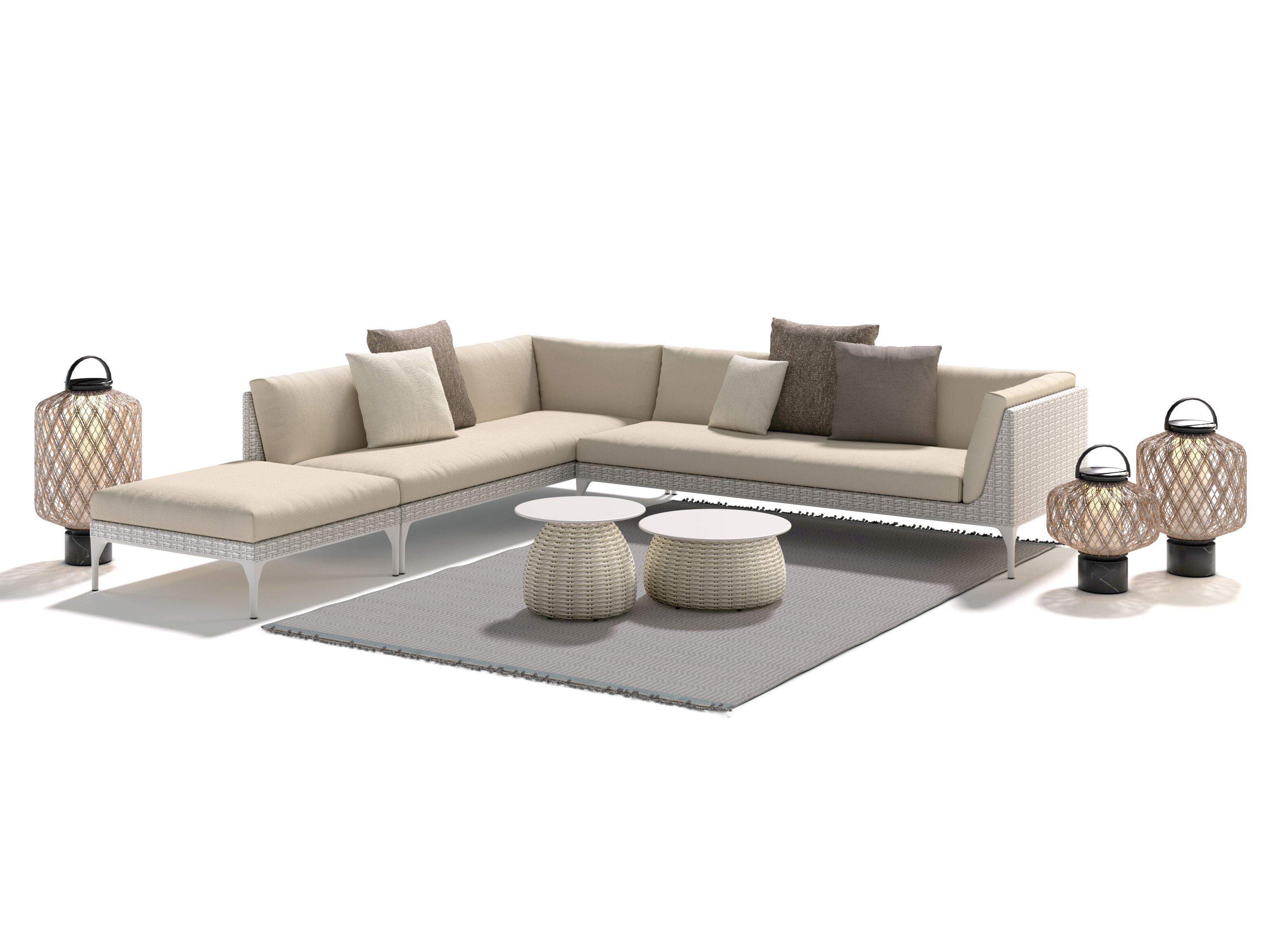 Тканевый модульный угловой садовый диван DEDON MU ARCH-00150811