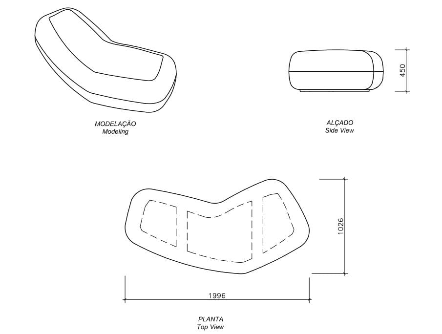 Изогнутая бетонная скамья amop Matadi ARCH-00080117 - Вид №5