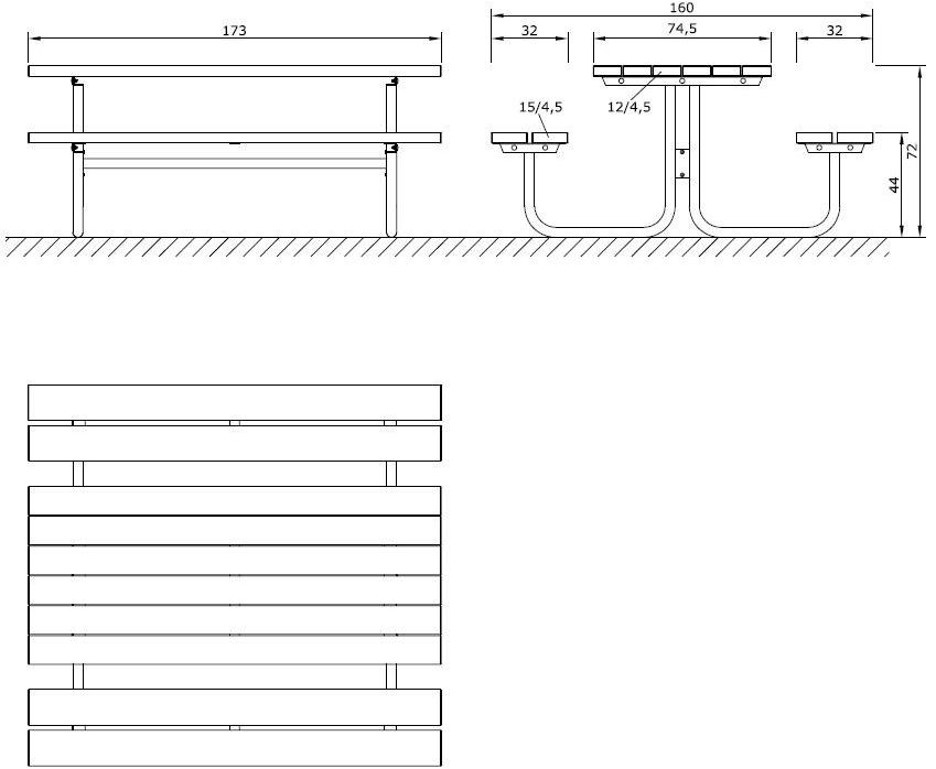 Euroform W Деревянный стол для пикника со встроенными скамейками  562  - Вид №4
