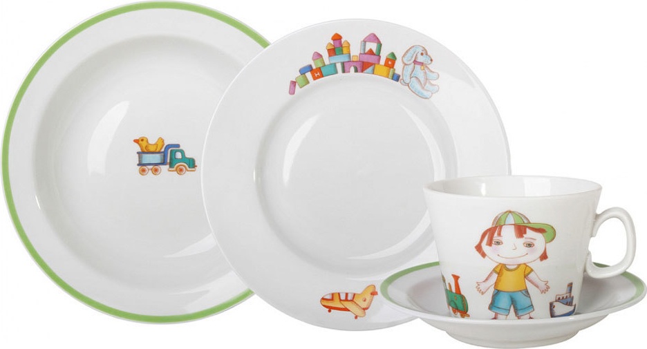 10615358 Императорский фарфоровый завод Комплект из 4пр "Мишенька" "Молодежная" Фарфор твердый 