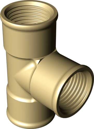 106 898 Модель 1622 Трубопроводные системы  Латунные резьбовые фитинги  Тройники, муфты Santreyd  - Вид №2