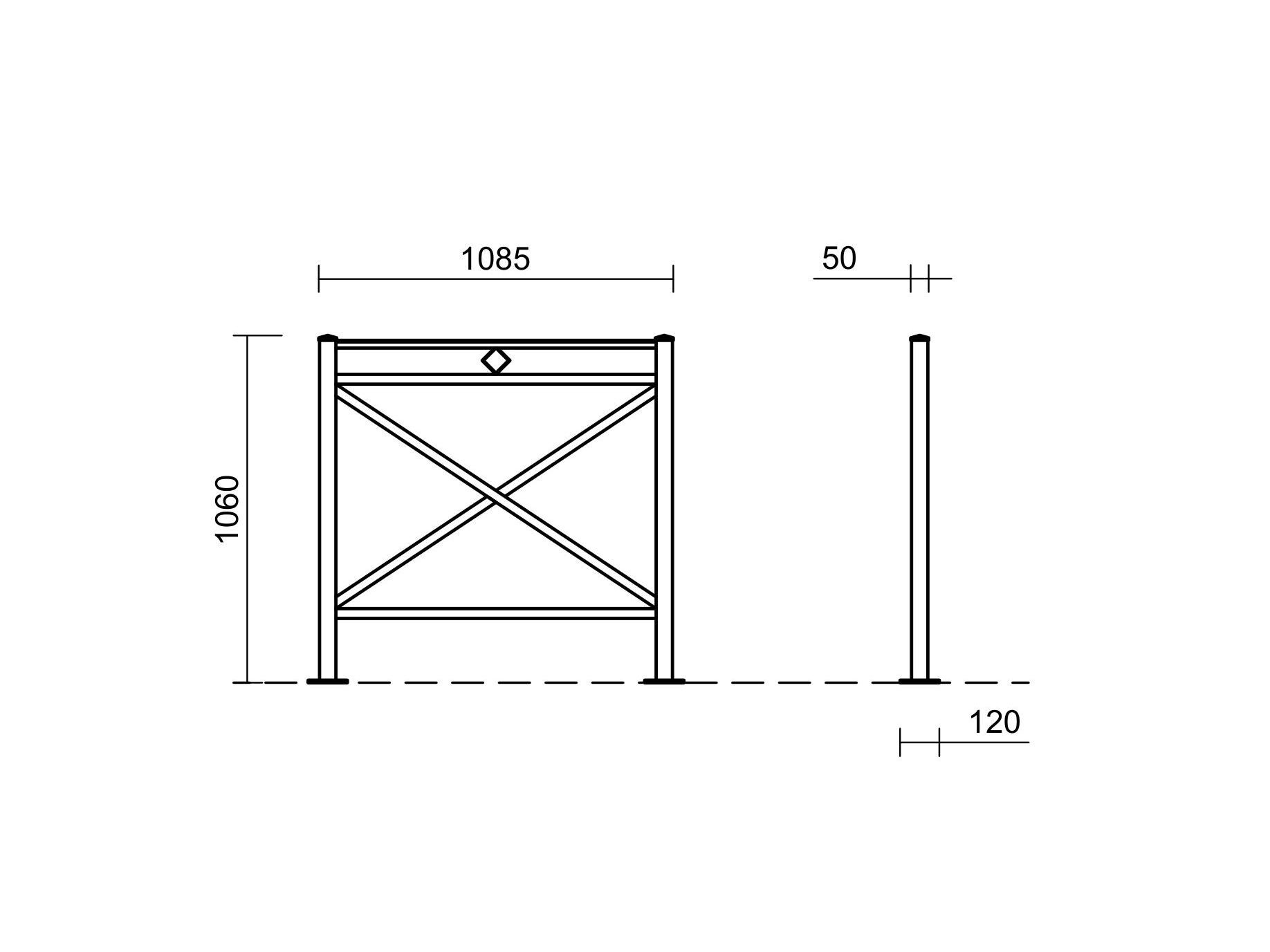 Фиксированный столб из оцинкованной стали Studio Città ATENE SINGOLA ARCH-00119496 - Вид №4