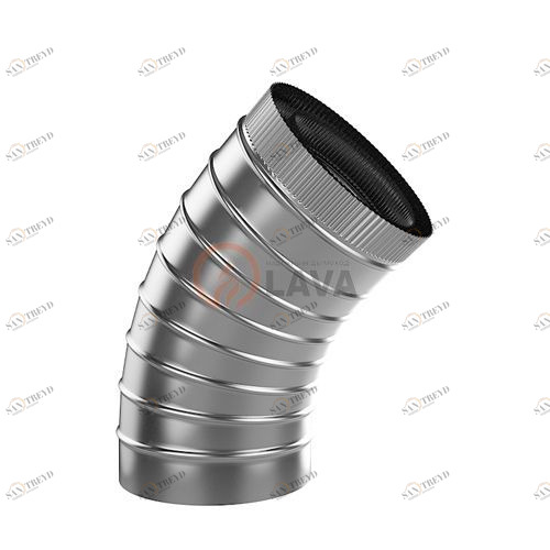 Сендвич-отвод LAVA 150/220, угол 45*, нерж. 304 (0,8)/439 (0,5) 3363