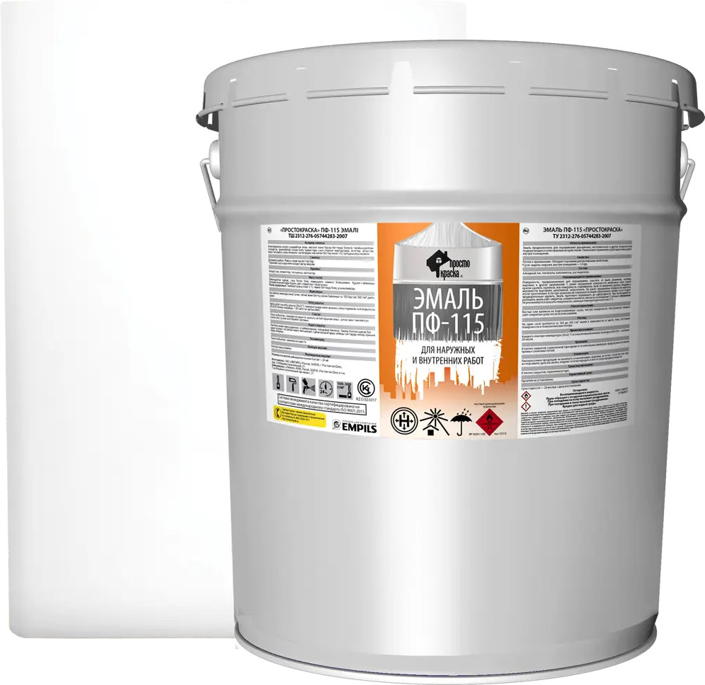 Эмаль ПРОСТОКРАСКА ПФ-115 для наружных и внутренних работ 82125620