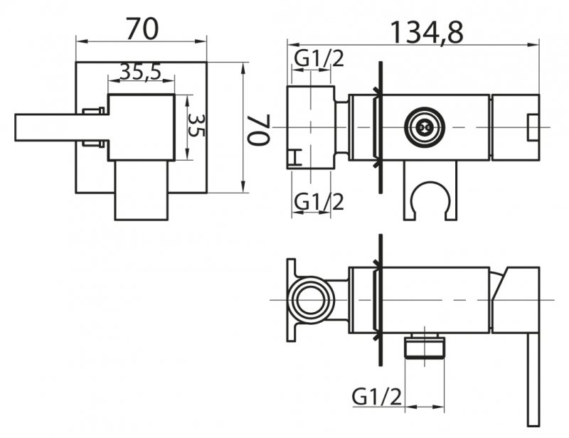 Смеситель для душа и гигенического душа Cezares CZR-DA2-01 ARTICOLI VARI - Вид №1