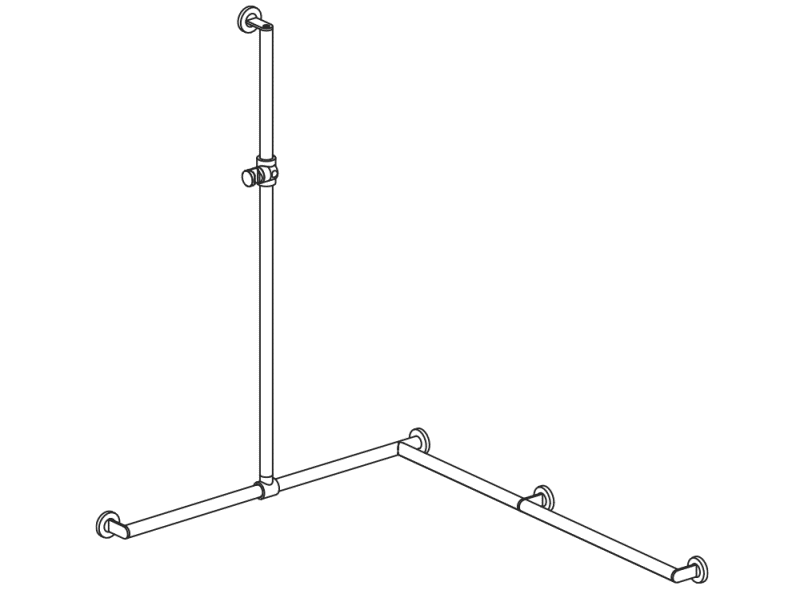 900.35.30840 Поручень для душа с выдвижным держателем для душа HEWI Greifen  - Вид №2