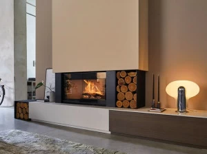 PALAZZETTI Облицовка камина кварцитом и мрамором