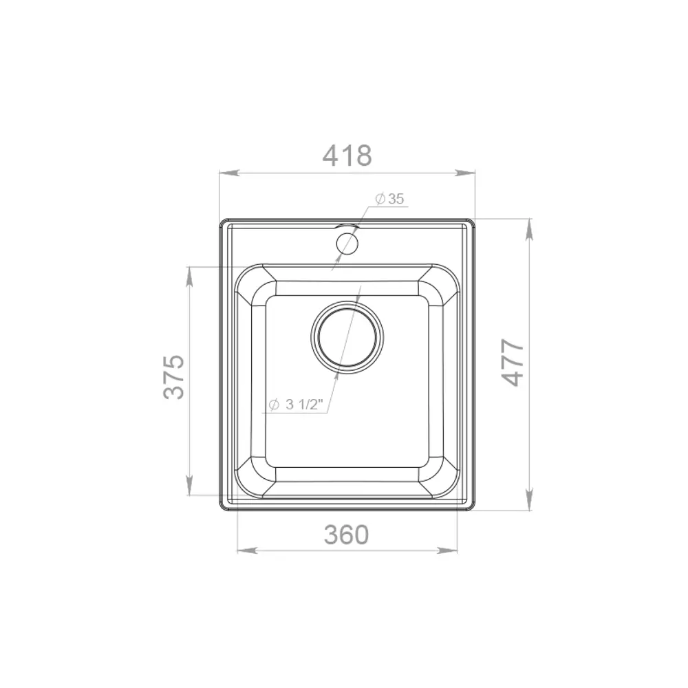 Кухонная мойка Granfest Quarz GF-Z черная кварцевая 42×48 см 85226382 STLM-0060140 - Вид №4