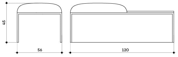 Модульная мягкая скамейка из ткани arrmet ARCH-00113430 - Вид №2