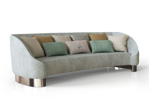 3-местный изогнутый тканевый диван