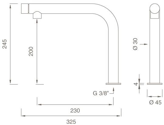 Ceadesign Кухонный смеситель однорычажный из нержавеющей стали Gastone Gas 23 - Вид №1
