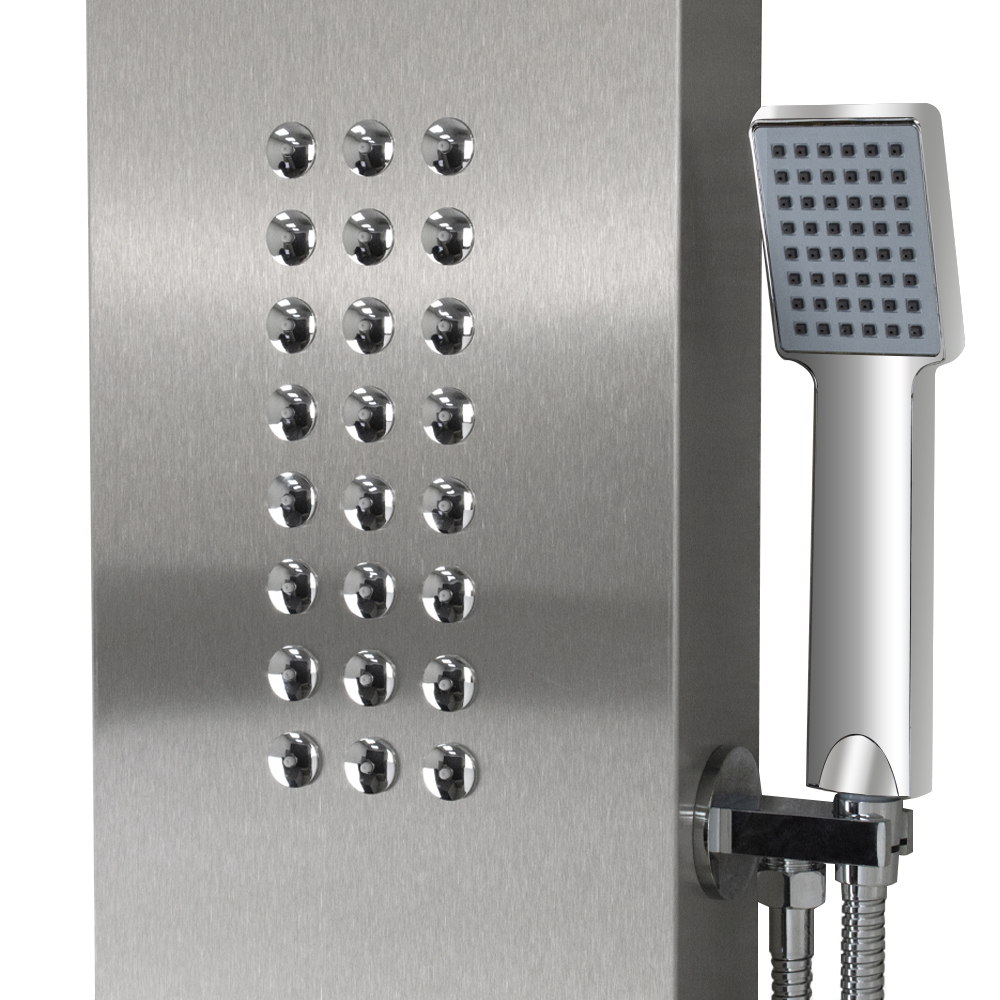 GFmark - Душевая панель - "тропический душ" ГРАФИТ с двумя лейками, корпус нержавеющая сталь, марки 304, код: 5521  - Вид №9