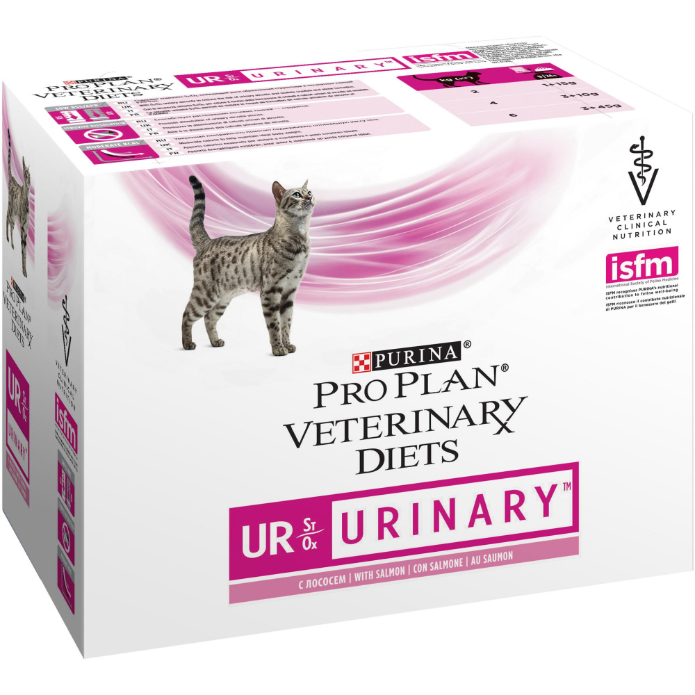 ПР0039975 Корм для кошек Veterinary Diets при болезни нижних отделов мочевыводящих путей, лосось пауч 85г Pro Plan  - Вид №11