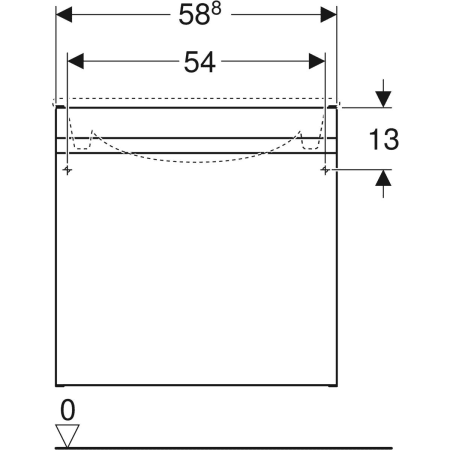869555000 Шкафчик для встраиваемой раковины Geberit Renova Plan, с одним выдвижным и одним внутренним выдвижным ящиком Geberit  - Вид №29