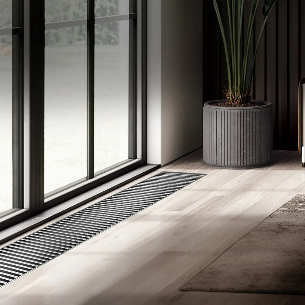 Внутрипольный конвектор Royal Thermo Atrium 2000x250x110 мм боковое подключение 1 теплообменник с решеткой STLM-2165847 - Вид №5