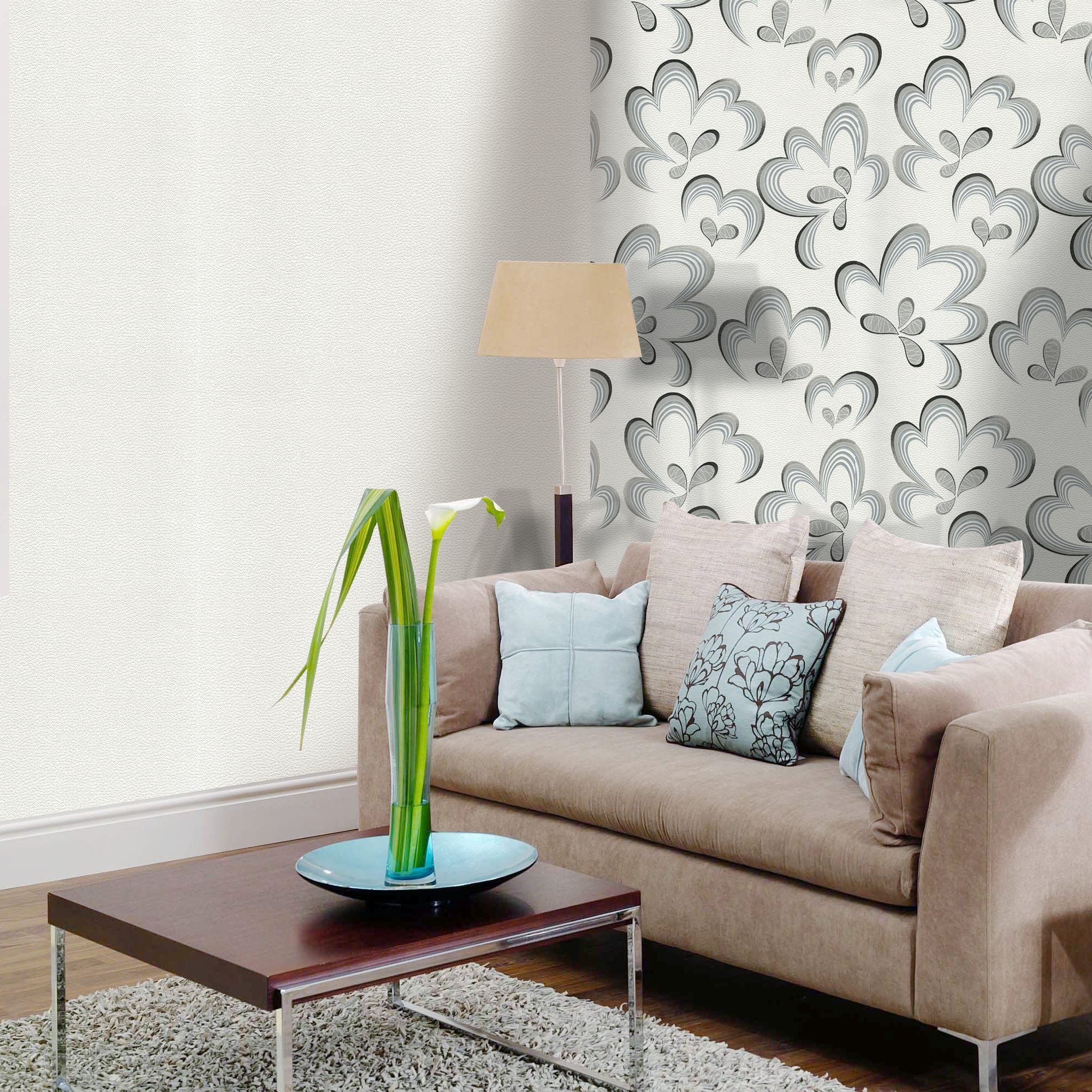 82399685 Обои виниловые белые 0.53 м 0003-4 Однотон Santreyd  - Вид №3