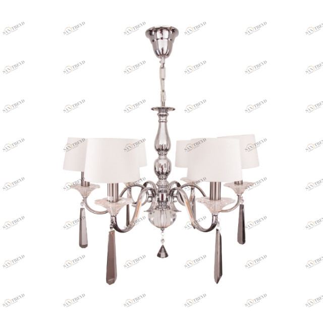 Люстра Nickel and Black Crystal 6 плафонов хром 5376 PUSHA ДИЗАЙНЕРСКИЕ, PUSHA 061531 Хром 
