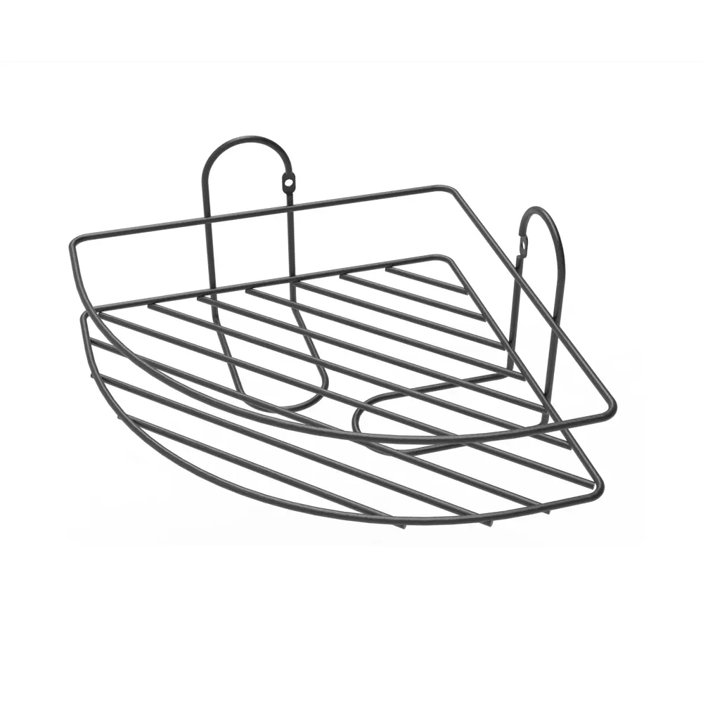 Полка для ванной Lemer Nil одноярусная 23x23 см металл цвет графит STLM-2030186