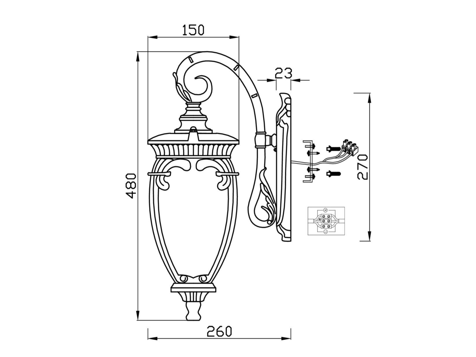 Алюминиевая наружная настенная лампа Maytoni Fleur ARCH-00150925 - Вид №3
