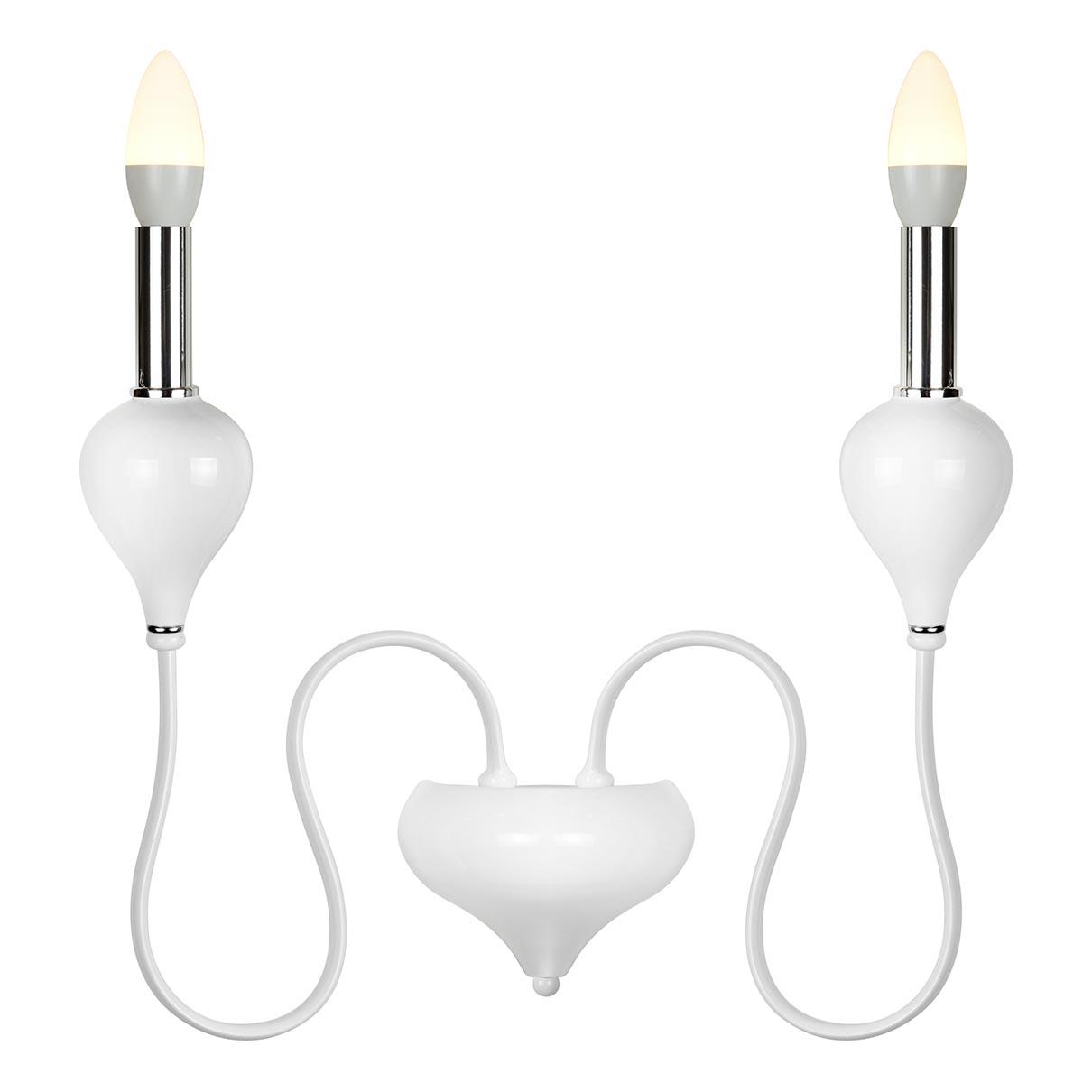 Бра на 2 лампы белое Lady B88003-2 WH ILAMP СВЕЧА 00-3949163 Белый  - Вид №2