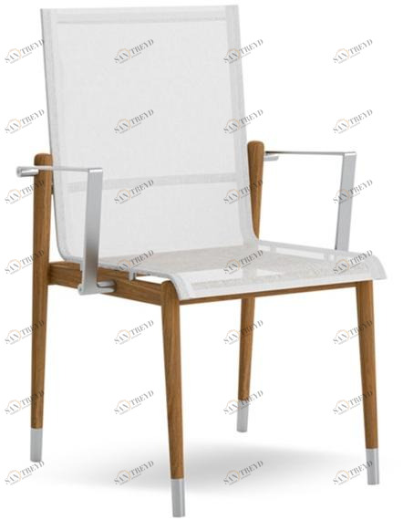 Atmosphera Садовый стул с подлокотниками из тика и ткани Link Li.sb.