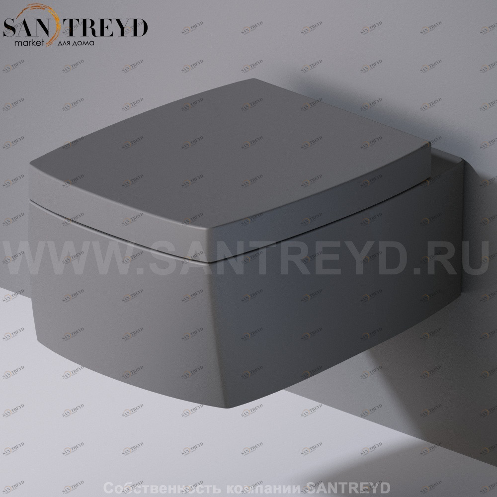 S571116 Подвесной унитаз настенный Серый A. e T. Italia SQUARE Италия AeT ITALIA