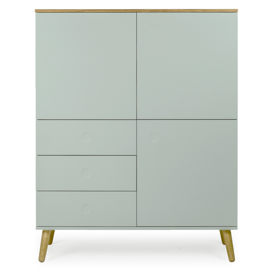 Шкаф Tenzo Dot, 137х109х43 см, дуб, зеленый 1666676 - Вид №3