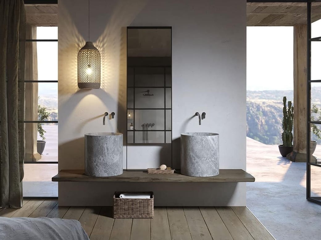 Круглый умывальник из натурального камня COCOON Maison ARCH-00005961