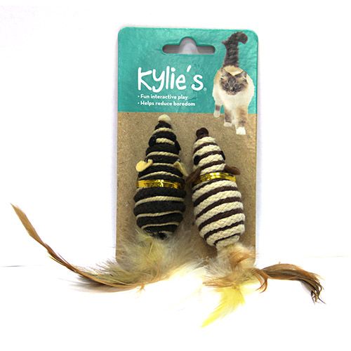 ПР0037752 Игрушка для кошек Natural Набор Мышки мини с пером 2шт CHOMPER 